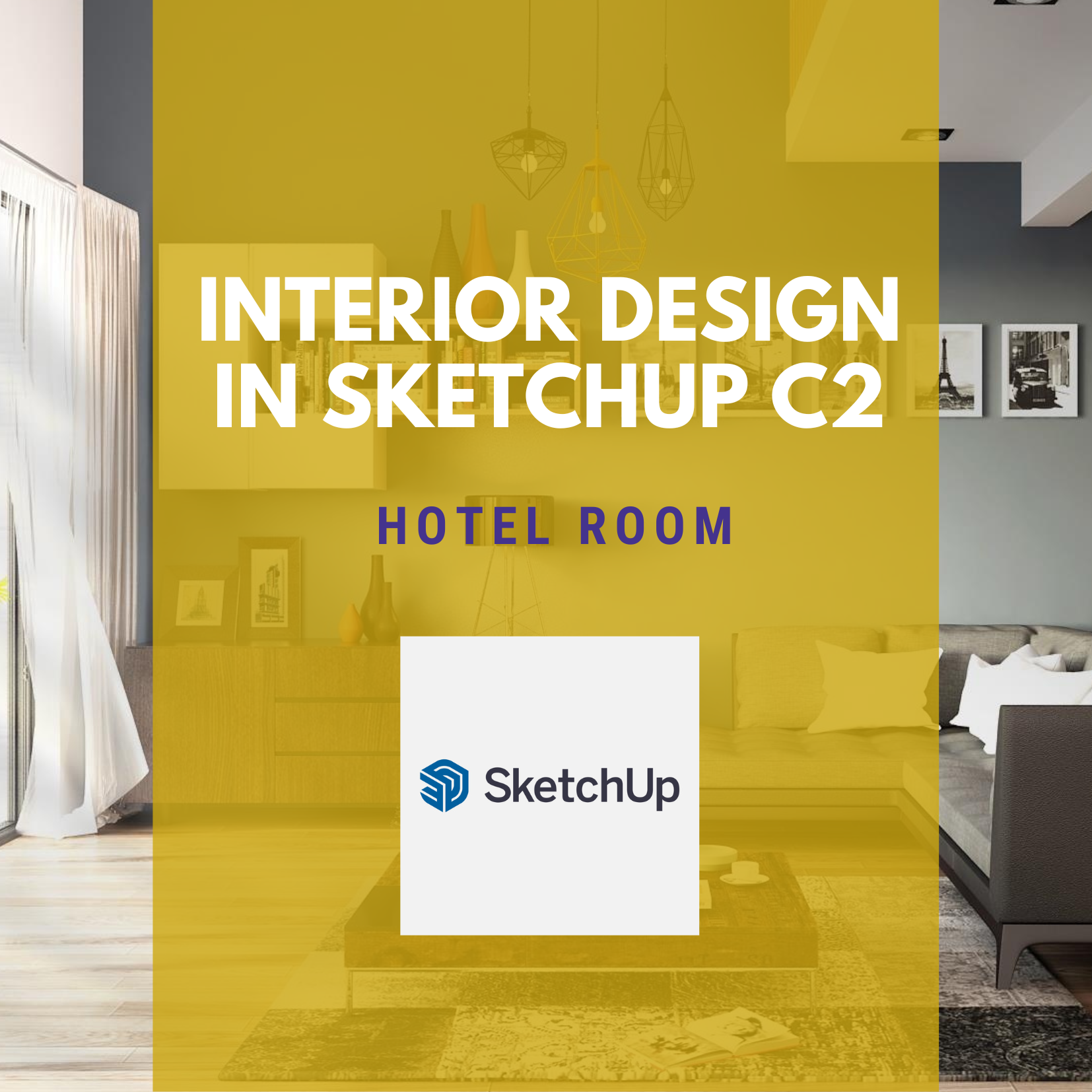 Interior design in SketchUp C2 – Hotel room